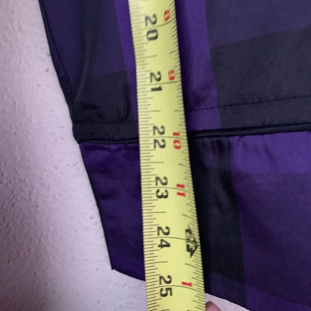 Candies Jacket Double Breasted Black And Purple Checkered Belted Coat Size XL - Picture 10 of 15